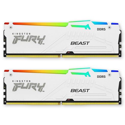 상품 이미지: [공식수입사] Kingston DDR5-6000 CL30 FURY Beast RGB 화이트 패키지 (32GB(16Gx2)) 코잇