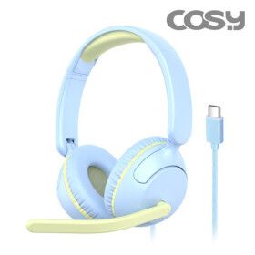 상품 이미지: 청력보호 USB C타입 유선 헤드셋 (블루) /어학용/헤드셋마이크/아이패드헤드셋/태블릿헤드셋