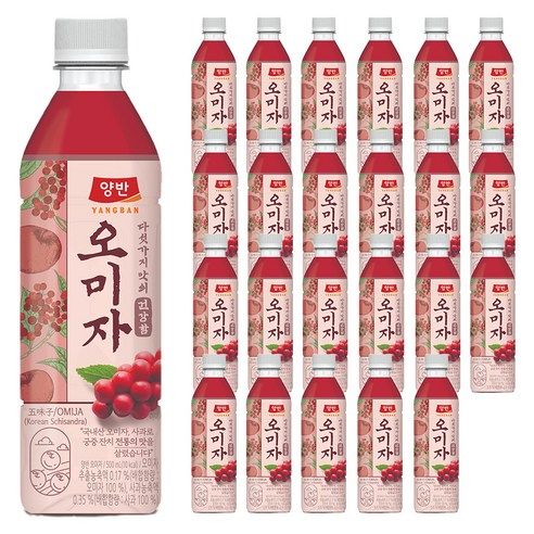 상품 이미지: 양반 오미자 음료, 500ml, 24개