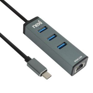 상품 이미지: C타입 USB3.0 허브 유선 랜카드 노트북 PC 기가 비트 랜선 연결 젠더 /USB C 멀티 랜카드 NX1324
