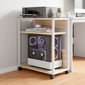 상품 이미지: 컴퓨터 본체 수납 선반 높이조절 컴퓨터본체받침대 테이블 22 5cm 데스크탑 데스크