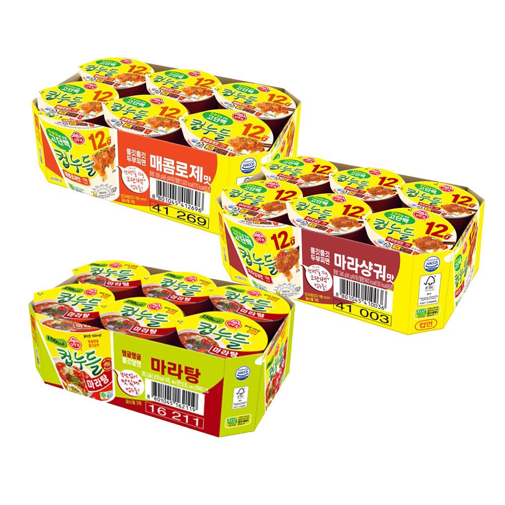 상품 이미지: [6+6+6] 오뚜기 고단백 컵누들 매콤로제맛 6개+마라샹