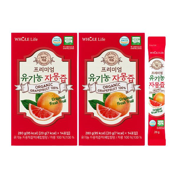 상품 이미지: 홀라이프 프리미엄 유기농 자몽즙, 14포, 2박스