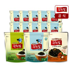 상품 이미지: (신선집중) 광천김  특가중 김자반 10봉 베스트 모음집 / 해물 야채 아몬드 골라담기 / 김가루 주먹밥