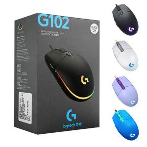 상품 이미지: G102 유선 게이밍 저소음 마우스 게임용 게임 컴퓨터 사무용 병행 정품