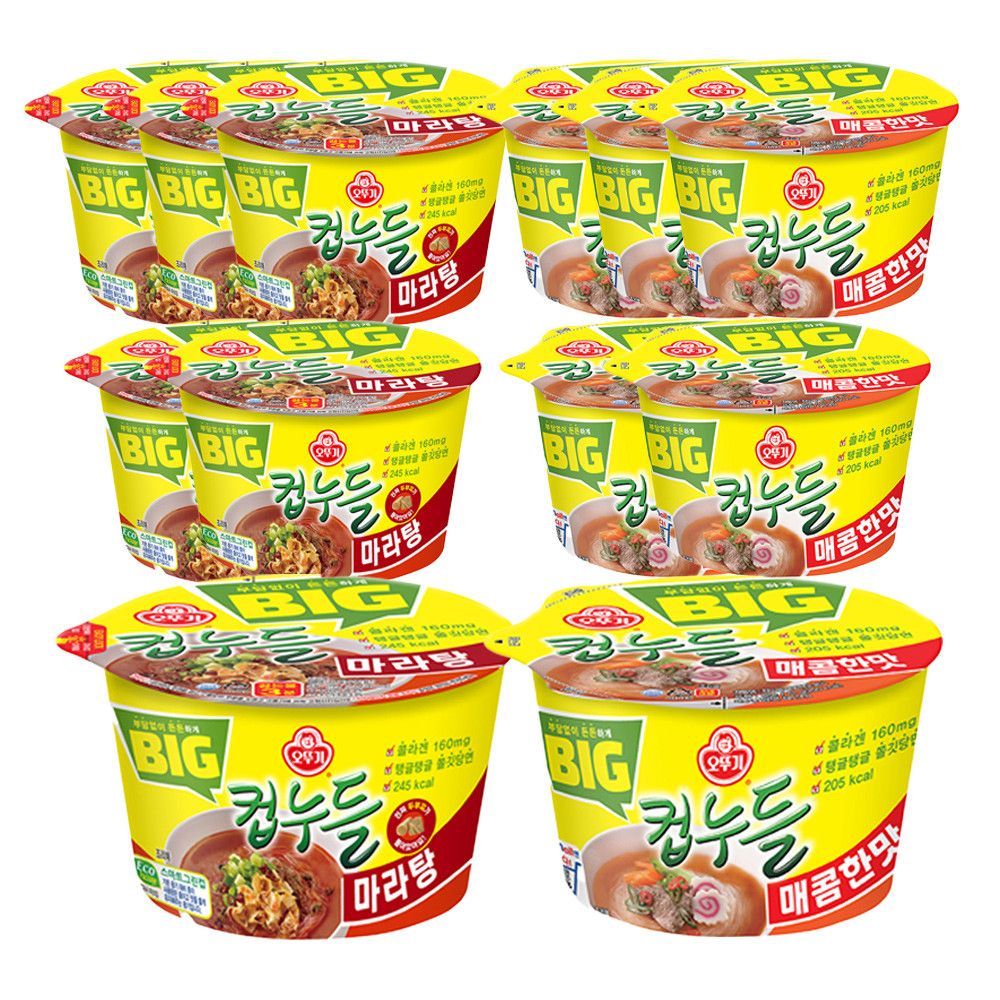 상품 이미지: [6+6] 오뚜기 빅컵누들 마라탕 6개+빅컵누들 매콤한맛 외 8종