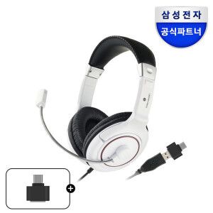 상품 이미지: USB 스테레오 헤드셋 SHS-150UW 화이트 (USB-C 타입 젠더 증정)
