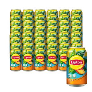 상품 이미지: 립톤 아이스티 복숭아맛 제로 355ml 48캔 복숭아맛 음료/ 홍차음료 / 제로칼로리