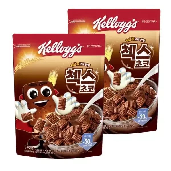 상품 이미지: 켈로그 오곡 첵스초코, 570g, 2개