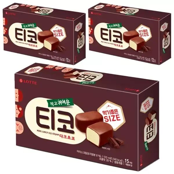 상품 이미지: [슈팅냉동] 롯데웰푸드 티코 다크초코, 510ml, 3개