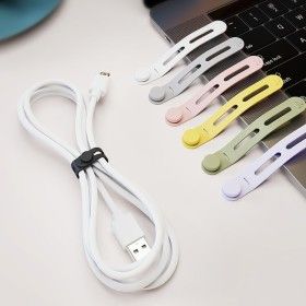 상품 이미지: 10P 실리콘 케이블 타이 충전기 컴퓨터 전선정리 책상 전기 선 정리 용품 고정 홀더
