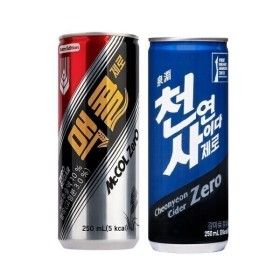 상품 이미지: 맥콜 제로+천연사이다 제로 250ml x 각 30캔 (총 60캔)