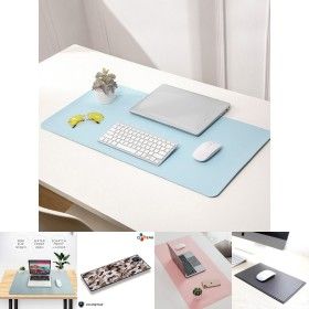 상품 이미지: 롤링 휴대용 가죽 데스크 매트 90x45cm 스카이블루/긴마우스받침대/긴마우스패드/롱마우스받침/롱마우스받