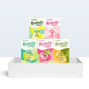 상품 이미지: 티젠 콤부차 5가지맛 혼합 50스틱 (스트로베리키위+매실+청귤라임+파인애플+복숭아) / 정상가 35000원