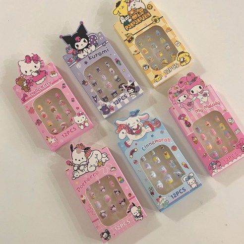 상품 이미지: 아동 손톱 6종 네일 세트 스티커 유아 아동 초등학생 주니어 선물 어린이