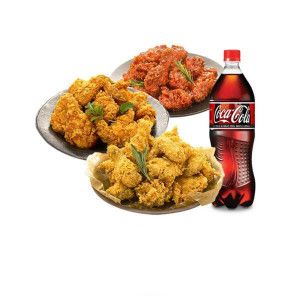 상품 이미지: (또래오래) 후라이드+갈릭+핫양념+콜라1.25L