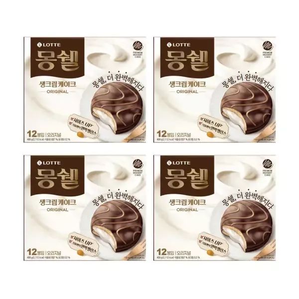상품 이미지: 롯데웰푸드 몽쉘 생크림 오리지널, 408g, 4개