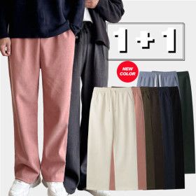 상품 이미지: (HOT특가딜) 1+1 남여공용 기모 코듀로이 밴딩 팬츠 8컬러 3사이즈 겨울 바지 B24P403