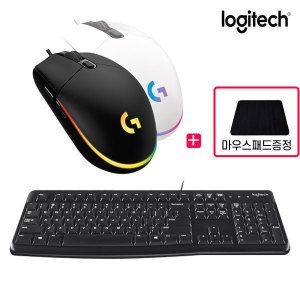 상품 이미지: 로지텍코리아 K120 New + G102 벌크 유선 게이밍마우스+마우스패드 키보드마우스세트 한글