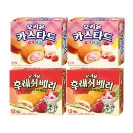 상품 이미지: 오리온 카스타드 딸기생크림276g + 후레쉬베리 12입 각2개 (총4개)