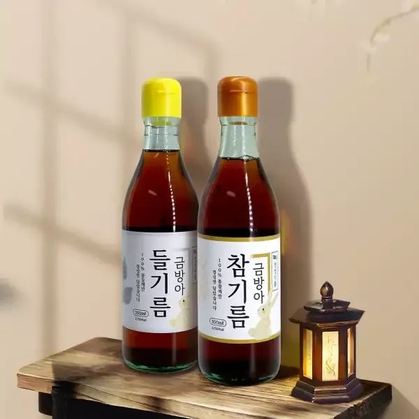 상품 이미지: 통참깨 통들깨 100% 고소한 금방아 참기름350ml+들기름350ml
