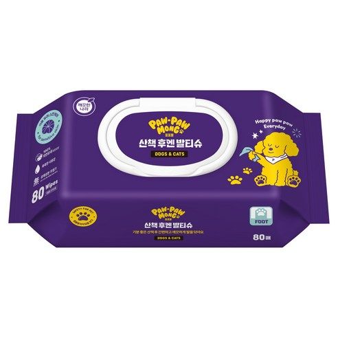 상품 이미지: 포포몽 반려동물 산책 후엔 발티슈 캡형, 80개입, 1개