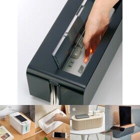 상품 이미지: (화이트)심플인테리어 케이블 전선정리 투명커버 멀티탭박스 L