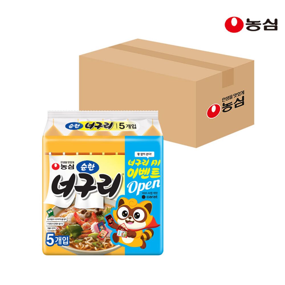 상품 이미지: 농심 너구리 순한, 120g, 40개