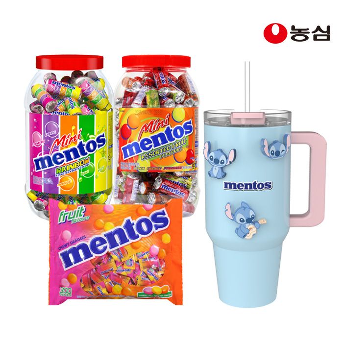 상품 이미지: 멘토스 오하나 기획세트 (릴로&스티치 텀블러 기획세트)