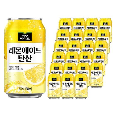 상품 이미지: 미닛메이드 레몬에이드 탄산음료, 355ml, 24개
