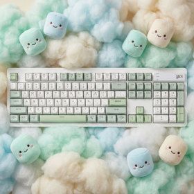 상품 이미지: 지클릭커 오피스프로 WK50 사일런스 M RGB 풀윤활 무소음 방수 무선 블루투스 키보드 104키 Greenwich