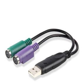 상품 이미지: USB to PS2 변환 Y형 젠더 마우스 키보드 동시사용 컨버터 보안 아답터 산업용 PC 키오스크 POS 시스템