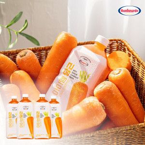 상품 이미지: 보넬드 아이엠 당근 (100% NFC 착즙) 주스 즙 원액 1L 4병 (물X 첨가물X / 1병에 당근 16.7개 착즙)