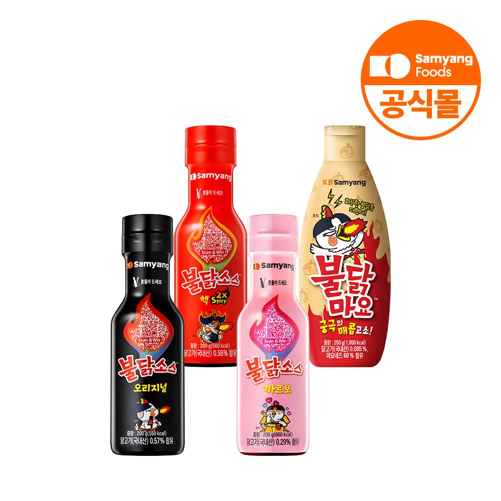 상품 이미지: 삼양식품 불닭소스 4종 (불닭소스/까르보불닭소스/핵불닭소스/불닭마요)