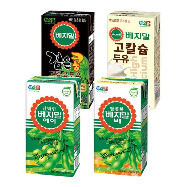 상품 이미지: 베지밀 고칼슘두유 190ml 48팩/담백한A/ 달콤한B/검은콩/시니어/에이스/