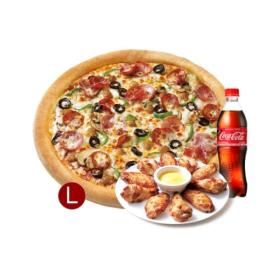 상품 이미지: (파파존스) 오리지널 수퍼 파파스(L) + 파파스 윙 + 코카-콜라 500ml
