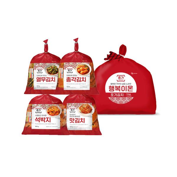 상품 이미지: 종가 행복이온포기김치 5kg + 별미김치(850g,900g) 4종 골라담기 택1