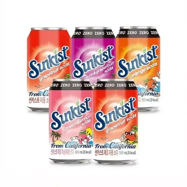 상품 이미지: [본사직영] 썬키스트 소다 355ml 24+24 골라담기 / 오렌지 자몽 자두자몽