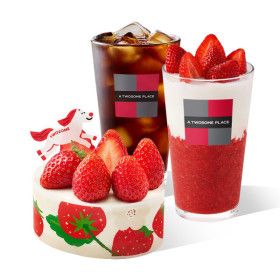 상품 이미지: (투썸플레이스) 생딸기 듬뿍 우유 생크림 (쁘띠) + 딸기 듬뿍 라떼 R + 아메리카노 R