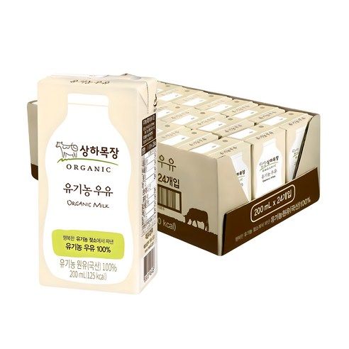 상품 이미지: 상하목장 유기농 우유, 200ml, 24개