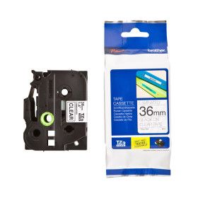 상품 이미지: TZe-161 (정품) 36mm 라벨테이프 투명테이프 검정글씨