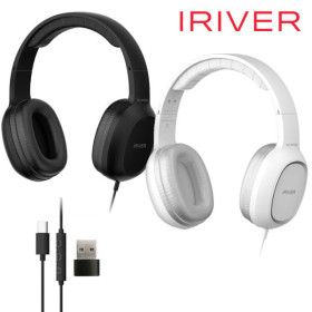 상품 이미지: 아이리버 C타입 + USB 유선 헤드셋 마이크 어학용 게이밍 게임용 PC 아이패드 태블릿 유아 헤드폰 W7000C