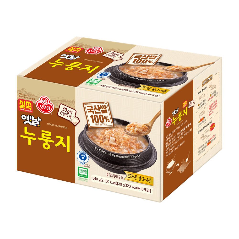 상품 이미지: 오뚜기 실쏙 옛날 구수한누룽지 30g 18개