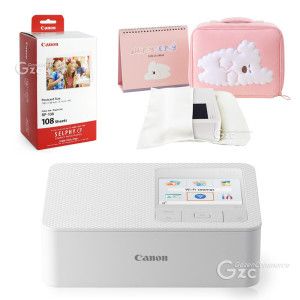상품 이미지: 정품 포토프린터 셀피 CP1500화이트 + 108매 인화지 + 가젠파우치(포켓형)  한정판 패키지