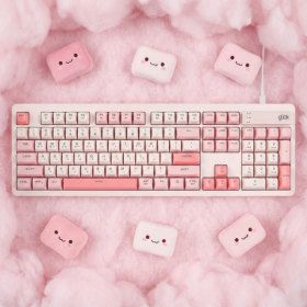 상품 이미지: 지클릭커 오피스프로 OPK50 사일런스 M RGB 풀윤활 무소음 방수 키보드 104키 Coral 2026년 첫 신제품