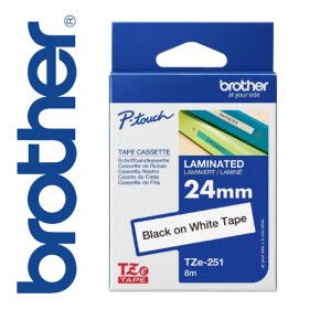 상품 이미지: 브라더라벨테이프 TZe-251 폭24mm 백색바탕 검정글씨