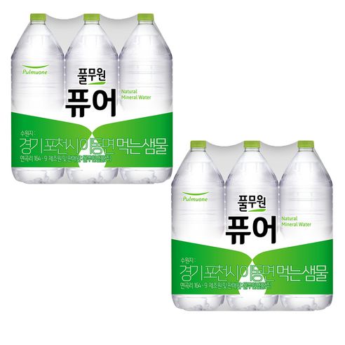 상품 이미지: 풀무원 퓨어 무라벨 생수, 2L, 12개