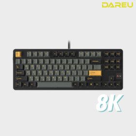 상품 이미지: 다얼유 A87 PRO 8K 유선 게이밍 기계식 키보드 (알루비얼골드 스노우축)