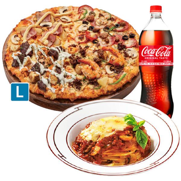 상품 이미지: 베스트콰트로 피자L + 뉴치볼 + 콜라1.25L