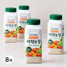 상품 이미지: 파스퇴르 야채농장 유기농 과일야채주스, 190ml, 8개